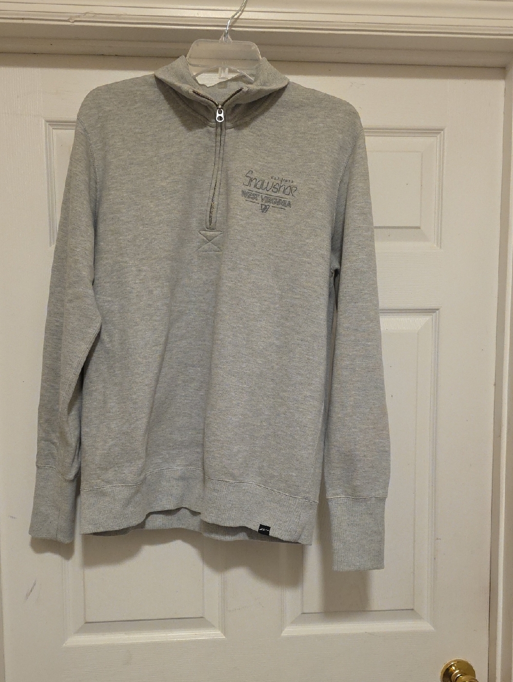 Women’s Light Gray Cowlneck Half-Zip Sweater